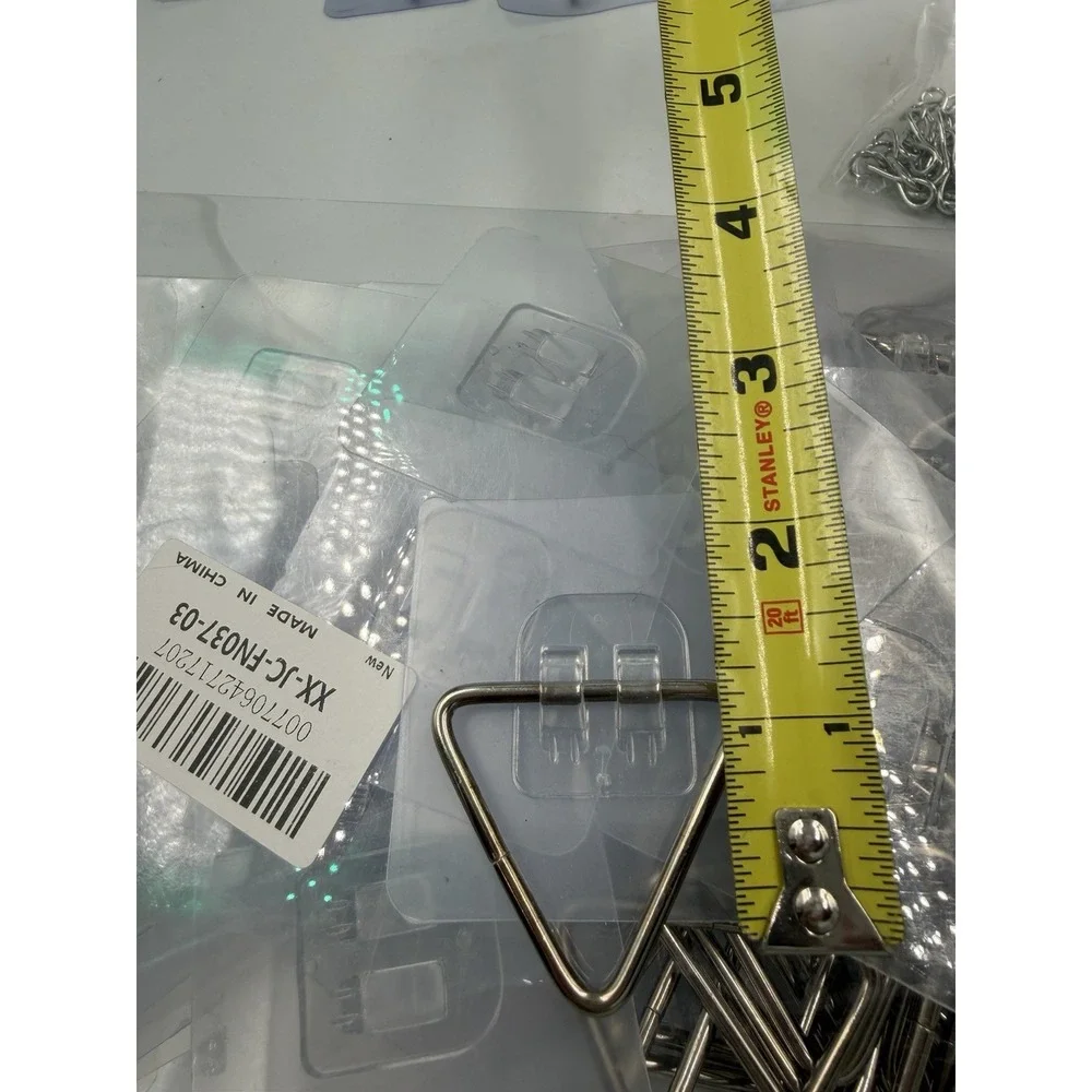 50+ PCS Stainless Steel Adhesive Sticky Hooks Heavy Duty Wall Hook & Chains